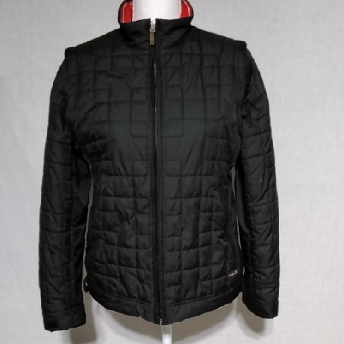 Liz Claiborne Black Quilted Puffer Jacket Or Vest With Zip-Out Sleeves M